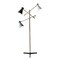 Homeroots Three Arm Adjustable Floor Lamp in Brass Metal with Grey, Black & White Shades 372556 - alternate 1